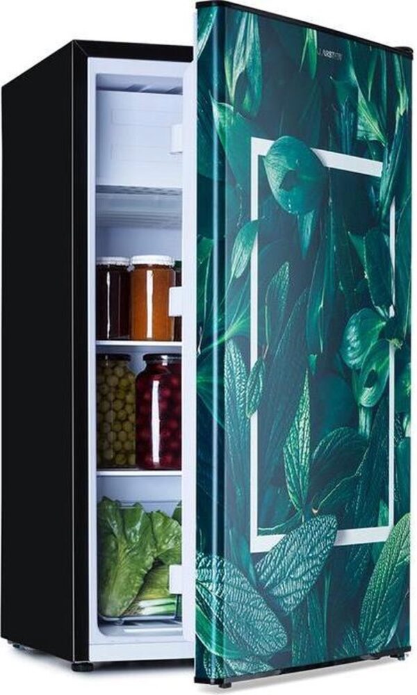 Klarstein CoolArt 79 koelkast met vriesvak - Koelvriescombinatie - Inhoud 79 liter - Vriesvak 9 liter - 41 dB - 5 temperatuur standen - Design front - Donkergroen (4060656455278)