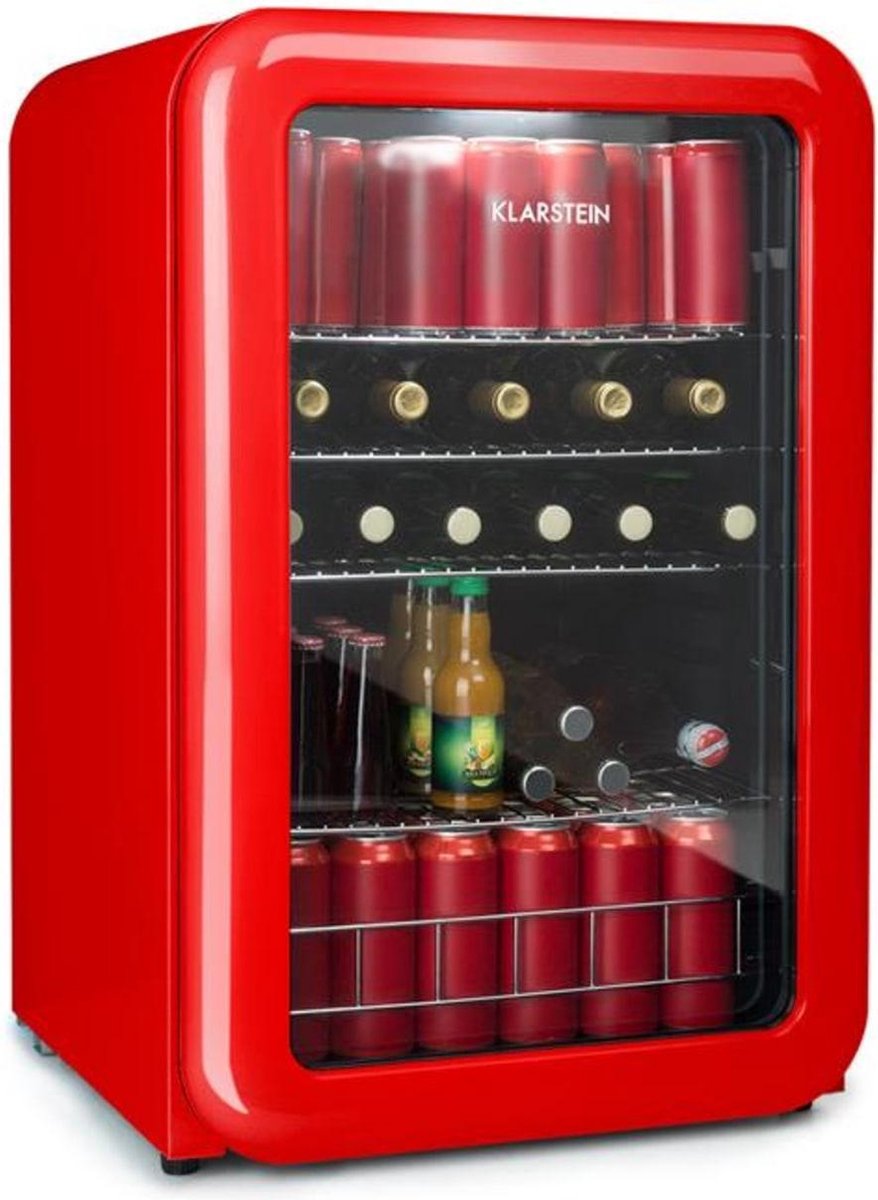 Klarstein PopLife drankenkoeler - Tafelmodel koelkast - rood retrodesign (4060656104213)