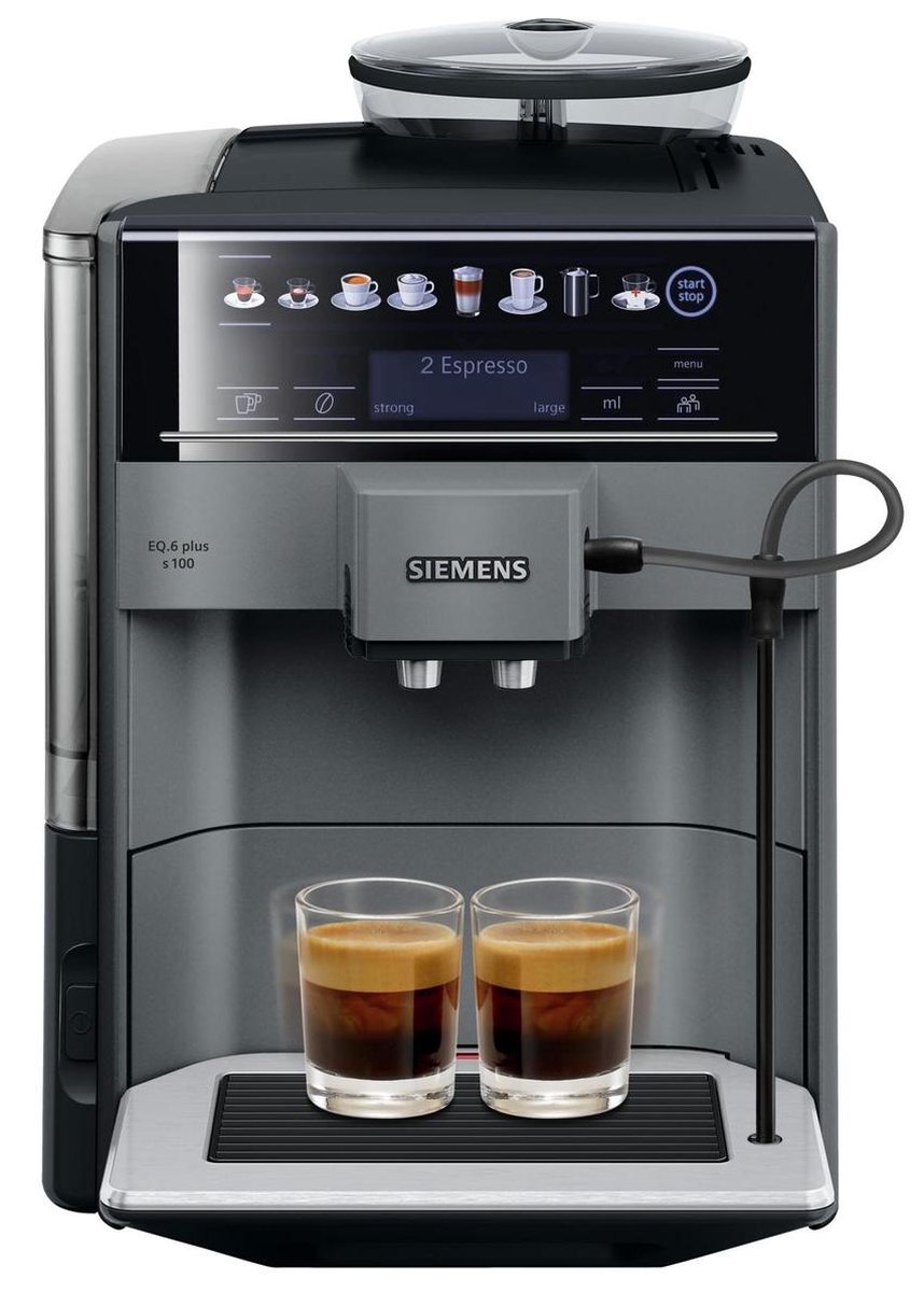 Siemens EQ.6 Plus s100 TE651209RW - Volautomatische espressomachine - Grijs (4242003806425)