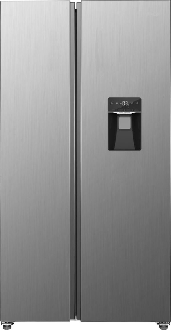 Exquisit SBS146-WS-040ES - Amerikaanse koelkast - Waterdispenser - Display - 439 liter - Zilver (8717202124183)