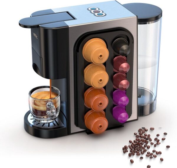 Arvona 4 in 1 Koffiemachine - Koffiezetapparaat - Koffie Automaat - Automatisch - Nespresso - Dolce Gusto - Koffiepoeder - Koffiepads - Met Capsulerek (8720922522672)