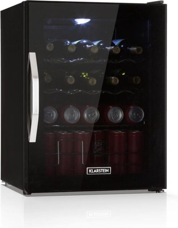 Beersafe XL Onyx koelkast 60 liter 4 schappen glazen panoramadeur (4060656105548)