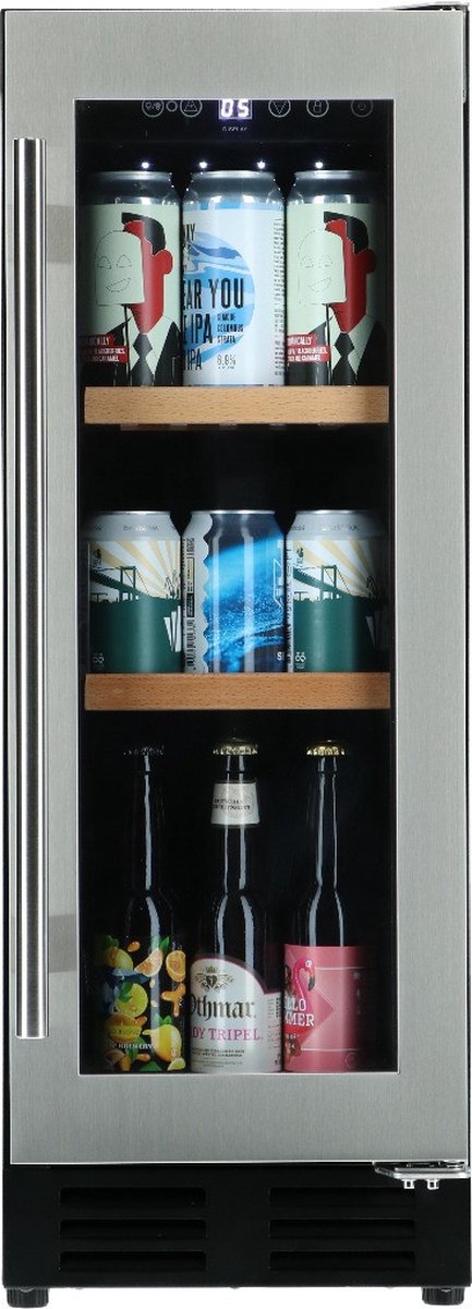 Bierkoelkast Melbourne - glazen deur met RVS rand - 48 flessen (8720964530079)