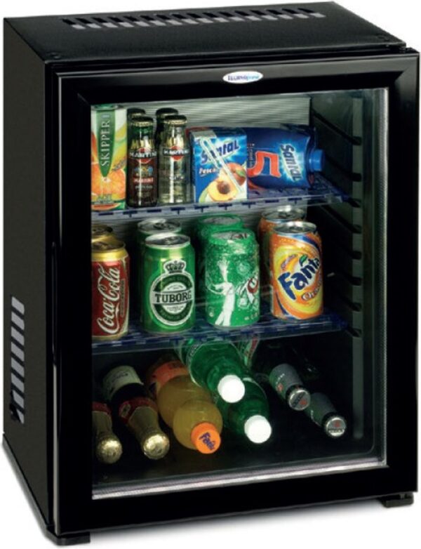 Technomax HP27LGN minibar koelkast - 27 liter - compleet geruisloos - glazen deur - binnenverlichting (6095654470495)